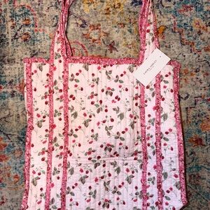 Laura Ashley Pink and White Floral Tote